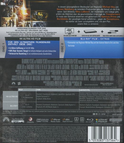 Produktbild: Transformers - Die Rache (4K Ultra HD) (+ Blu-ray 2D)