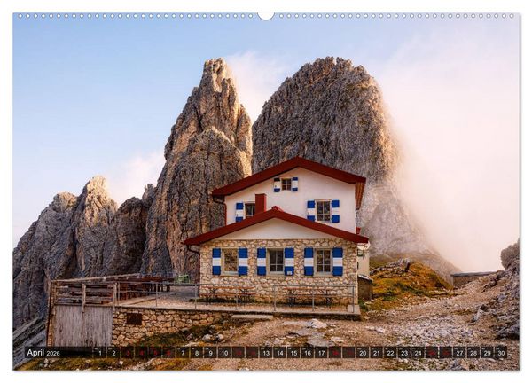 Produktbild: H&uuml;ttenzauber: Bergh&uuml;tten in den Alpen (hochwertiger Premium Wandkalender 2026 DIN A2 quer), Kunstdruck in Hochglanz