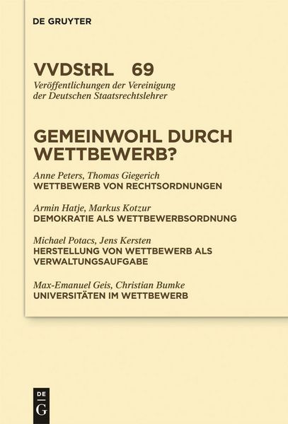 Produktbild: Gemeinwohl durch Wettbewerb?