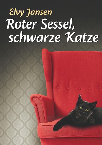Produktbild: Roter Sessel, schwarze Katze