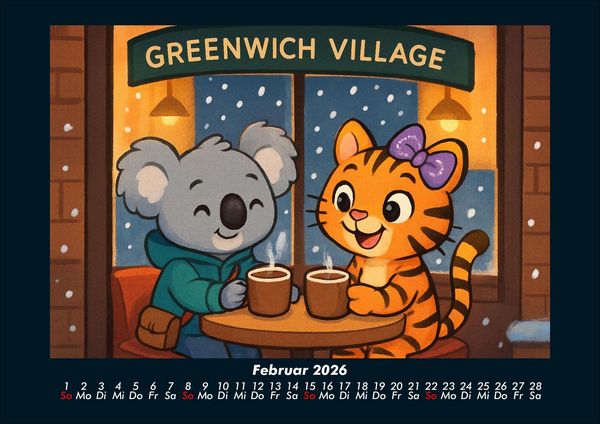 Produktbild: Kiki & Tina - Ein Jahr in New York 2026 Fotokalender DIN A4