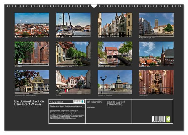 Produktbild: Ein Bummel durch die Hansestadt Wismar (Wandkalender 2026 DIN A2 quer), CALVENDO Monatskalender