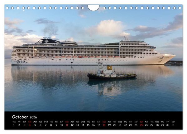 Produktbild: Cruise ships around the world (Wall Calendar 2026 DIN A4 landscape), CALVENDO 12 Month Wall Calendar