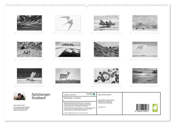 Produktbild: Spitzbergen Svalbard (hochwertiger Premium Wandkalender 2026 DIN A2 quer), Kunstdruck in Hochglanz