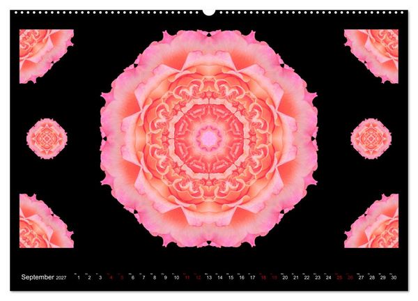 Produktbild: ROSEN MANDALAS (hochwertiger Premium Wandkalender 2027 DIN A2 quer), Kunstdruck in Hochglanz