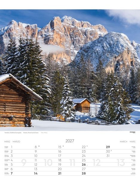 Produktbild: Weltnaturerbe Dolomiten Kalender 2027