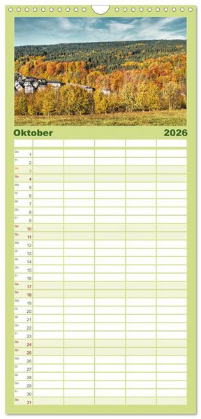 Produktbild: Familienplaner 2026 - Sch&ouml;nes Erzgebirge mit 5 Spalten (Wandkalender, 21 x 45 cm) CALVENDO