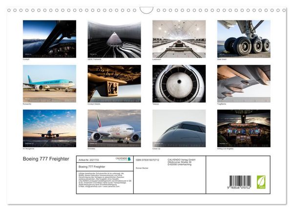 Produktbild: Boeing 777 Freighter (Wandkalender 2026 DIN A3 quer), CALVENDO Monatskalender