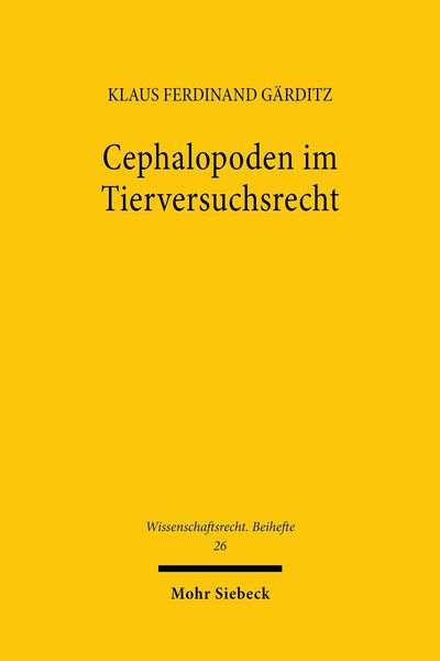 Produktbild: Cephalopoden im Tierversuchsrecht