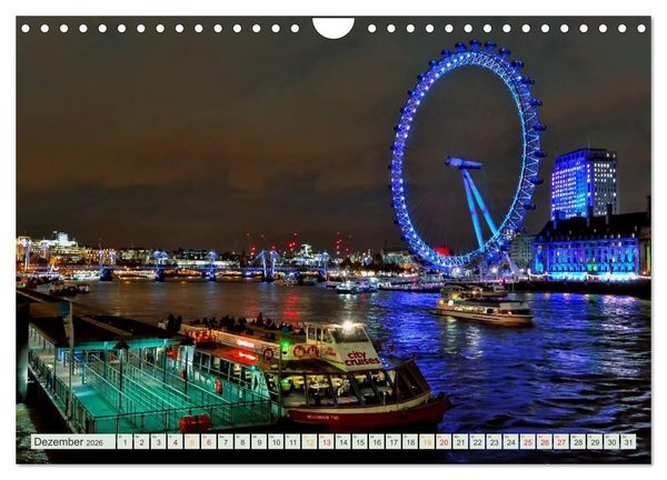 Produktbild: B&uuml;hne frei f&uuml;r London und die Themse (Wandkalender 2026 DIN A4 quer), CALVENDO Monatskalender