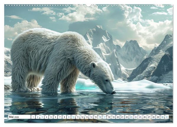 Produktbild: Wei&szlig;e W&auml;chter des Nordens: Ein Jahr im Reich der Eisb&auml;ren (Wandkalender 2026 DIN A2 quer), CALVENDO Monatskalender