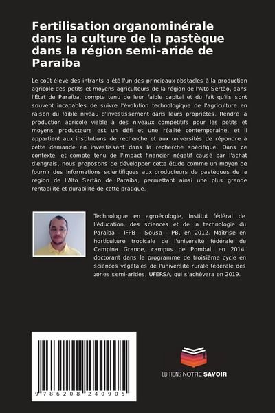 Produktbild: Fertilisation organomin&eacute;rale dans la culture de la past&egrave;que dans la r&eacute;gion semi-aride de Paraiba