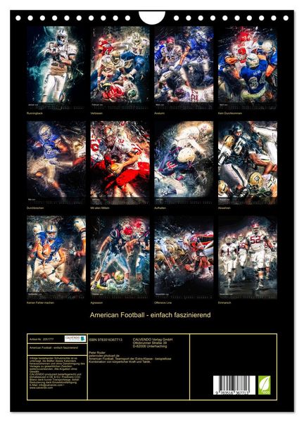 Produktbild: American Football - einfach faszinierend (Wandkalender 2026 DIN A4 hoch), CALVENDO Monatskalender