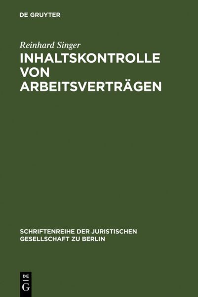 Produktbild: Inhaltskontrolle von Arbeitsvertr&auml;gen
