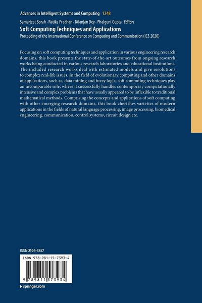 Produktbild: Soft Computing Techniques and Applications