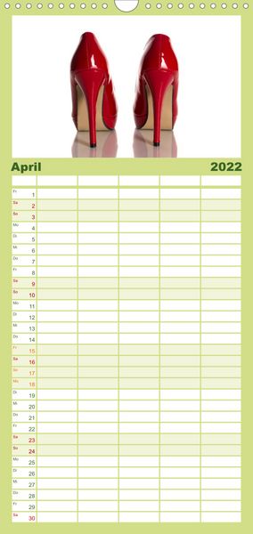 Produktbild: Familienplaner Farbenfrohe High Heels (Wandkalender 2022 , 21 cm x 45 cm, hoch)
