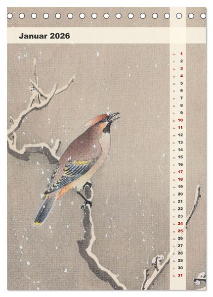 Produktbild: Ohara Koson - Gefiederte Sch&ouml;nheiten (Tischkalender 2026 DIN A5 hoch), CALVENDO Monatskalender