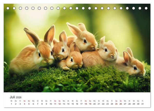 Produktbild: Fantastisch, flauschig, frech! - Ein Kaninchenkalender (Tischkalender 2026 DIN A5 quer), CALVENDO Monatskalender