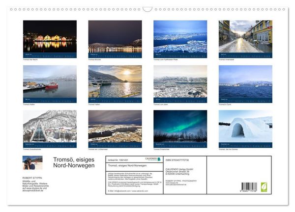 Produktbild: Troms&ouml;, eisiges Nord-Norwegen (Wandkalender 2026 DIN A2 quer), CALVENDO Monatskalender