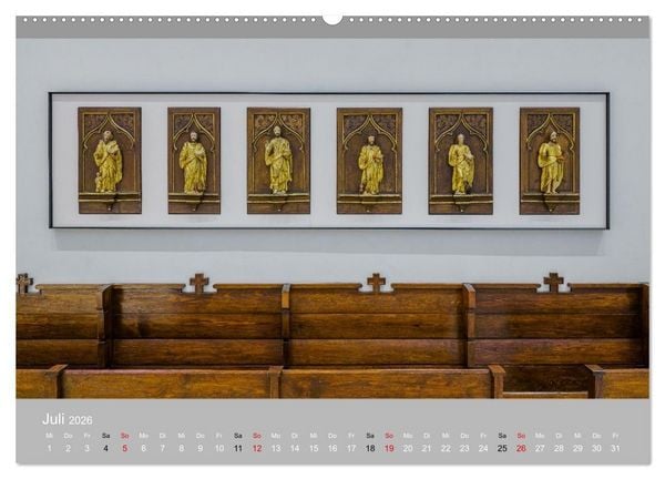 Produktbild: Backnang - Panoramablicke in die Stiftskirche (Wandkalender 2026 DIN A2 quer), CALVENDO Monatskalender