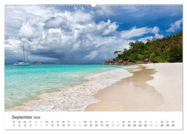 Produktbild: Seychellen - Willkommen im Paradies (hochwertiger Premium Wandkalender 2026 DIN A2 quer), Kunstdruck in Hochglanz