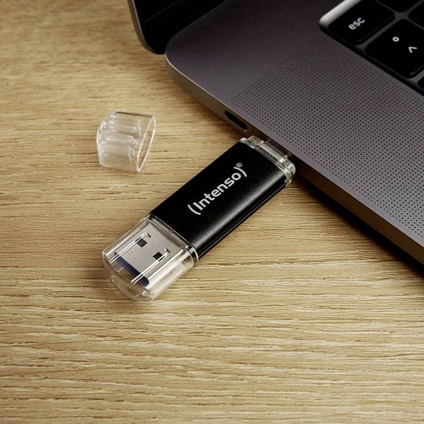 Produktbild: Intenso Twist Line USB-Stick Retail 512 GB Anthrazit 3539493 USB-C&reg; (USB 3.2 Gen 1), USB-A (USB 3.2 Gen 1)