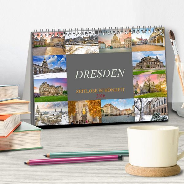 Produktbild: Dresden - zeitlose Sch&ouml;nheit (Tischkalender 2026 DIN A5 quer), CALVENDO Monatskalender