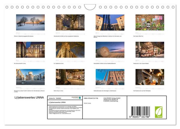 Produktbild: L(i)ebenswertes UNNA (Wandkalender 2026 DIN A4 quer), CALVENDO Monatskalender