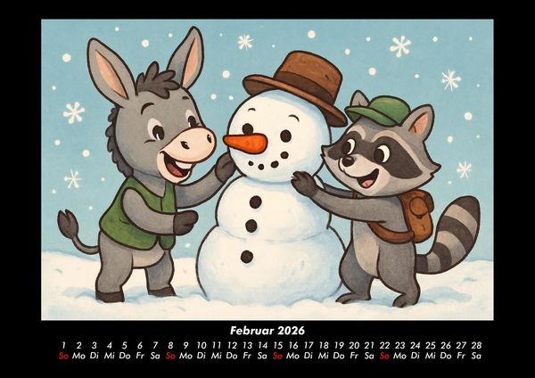 Produktbild: Huf & Rocco Abenteuer durchs Jahr 2026 Fotokalender DIN A3