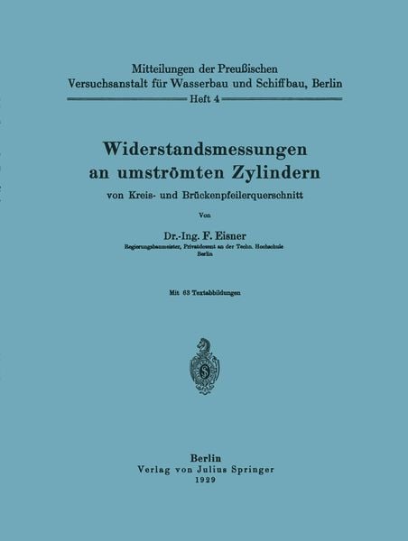 Produktbild: Widerstandsmessungen an umstr&ouml;mten Zylindern von Kreis- und Br&uuml;ckenpfeilerquerschnitt
