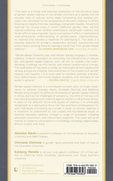 Produktbild: Gender-Based Violence, Law, and African Society