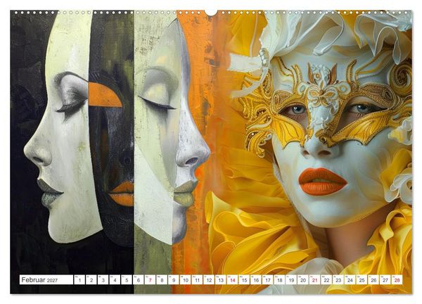 Produktbild: Geheimnis hinter der Maske (Wandkalender 2027 DIN A2 quer), CALVENDO Monatskalender