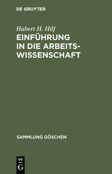 Produktbild: Einf&uuml;hrung in die Arbeitswissenschaft
