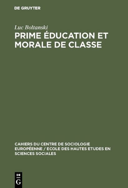 Produktbild: Prime &eacute;ducation et morale de classe