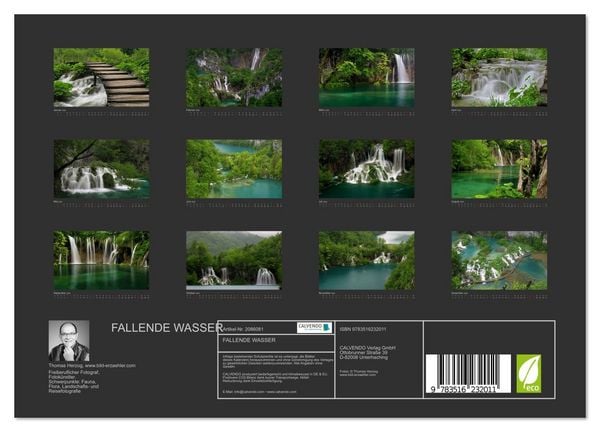 Produktbild: FALLENDE WASSER (Wandkalender 2026 DIN A4 quer), CALVENDO Monatskalender