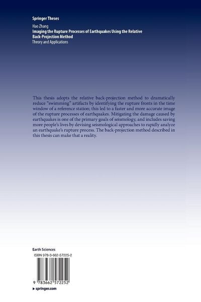 Produktbild: Imaging the Rupture Processes of Earthquakes Using the Relative Back-Projection Method