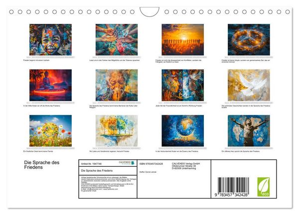 Produktbild: Die Sprache des Friedens (Wandkalender 2026 DIN A4 quer), CALVENDO Monatskalender