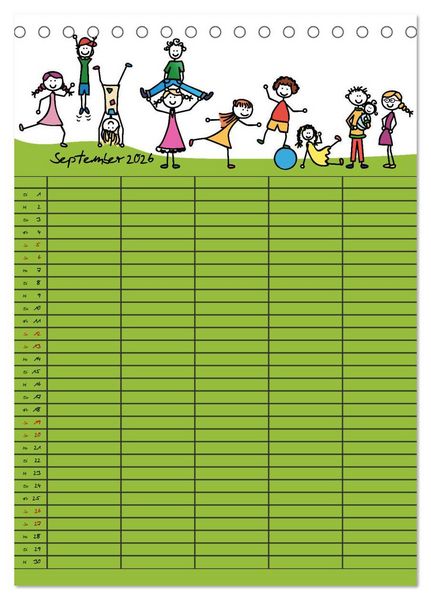 Produktbild: Fr&ouml;hlicher Familienplaner (Tischkalender 2026 DIN A5 hoch), CALVENDO Monatskalender