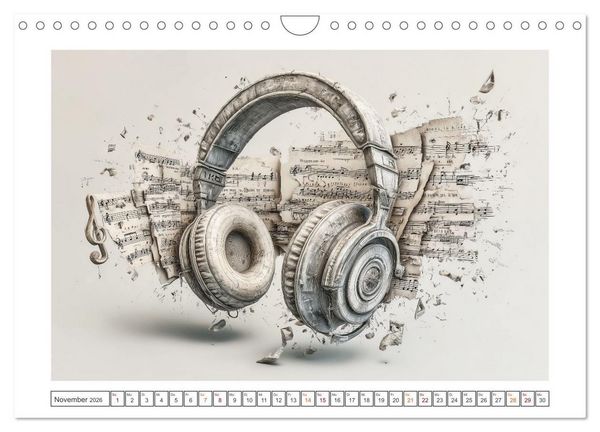 Produktbild: Herzschlag in Noten (Wandkalender 2026 DIN A4 quer), CALVENDO Monatskalender