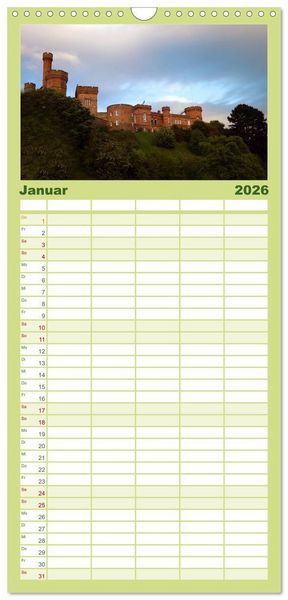 Produktbild: Familienplaner 2026 - Schottlands Burgen und Ruinen mit 5 Spalten (Wandkalender, 21 x 45 cm) CALVENDO