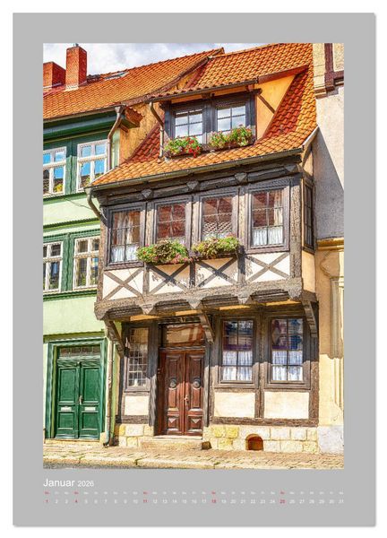 Produktbild: Quedlinburg - K&ouml;nigspfalz & Mitglied der Hanse (Wandkalender 2026 DIN A2 hoch), CALVENDO Monatskalender