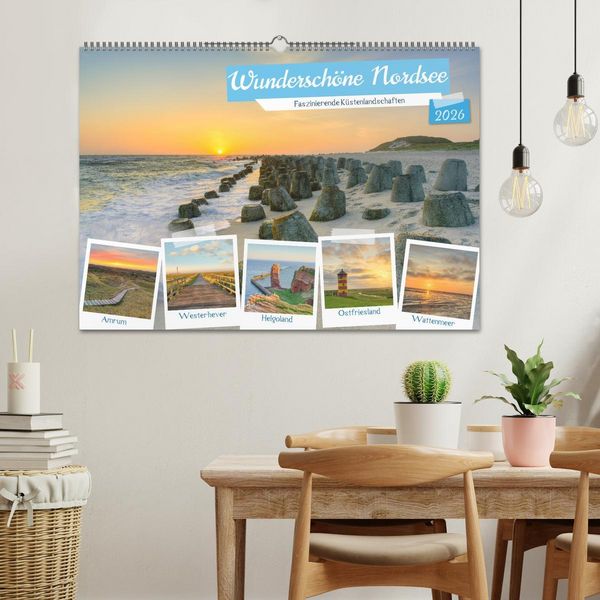 Produktbild: Wundersch&ouml;ne Nordsee - Faszinierende K&uuml;stenlandschaften (Wandkalender 2026 DIN A2 quer), CALVENDO Monatskalender