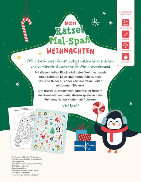 Produktbild: Mein R&auml;tsel-Mal-Spa&szlig; Weihnachten