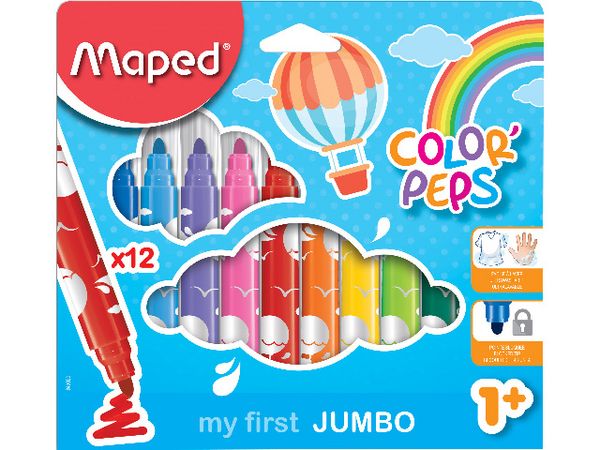 Produktbild: Maped Fasermaler Color'Peps Jumbo 12 St&uuml;ck Kartonetui