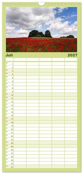 Produktbild: Familienplaner 2027 - Farbenfrohe Heimat mit 5 Spalten (Wandkalender, 21 x 45 cm) CALVENDO