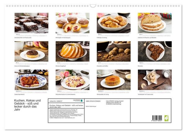 Produktbild: Kuchen, Kekse und Geb&auml;ck - s&uuml;&szlig; und lecker durch das Jahr (Wandkalender 2027 DIN A2 quer), CALVENDO Monatskalender