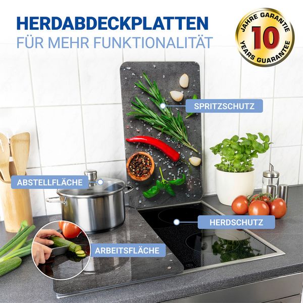 Produktbild: Herdabdeckplatte Universal Mod. Rosmarin, 2er Set, f&uuml;r alle Herdarten geeignet