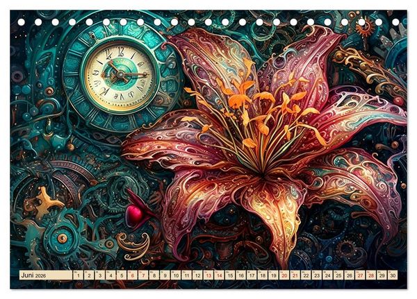 Produktbild: Floraler Steampunk (Tischkalender 2026 DIN A5 quer), CALVENDO Monatskalender