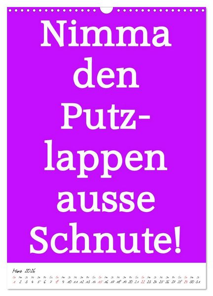 Produktbild: Spr&uuml;che aus&acute;m Pott (Wandkalender 2026 DIN A3 hoch), CALVENDO Monatskalender
