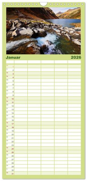 Produktbild: Familienplaner 2026 - Naturschauspiel Zillertaler Wasser mit 5 Spalten (Wandkalender, 21 x 45 cm) CALVENDO